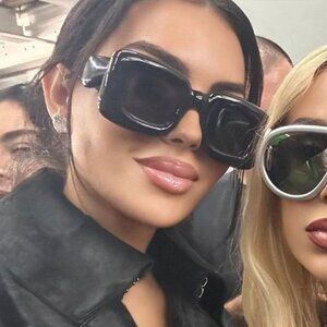 NEW LOEWE SUNGLASSES, BLACK SQUARE EYEWEAR LOEWE